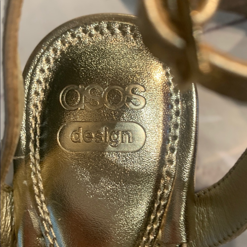 ASOS Gold Block Heel Sandals - Picture 6 of 11